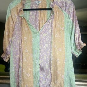 Anthropologie Multicolor Floral Blouse